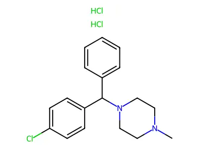 Piperazine, 1-((4-chlorophenyl)phenylmethyl)-4-methyl-, hydrochloride (1:2) structure