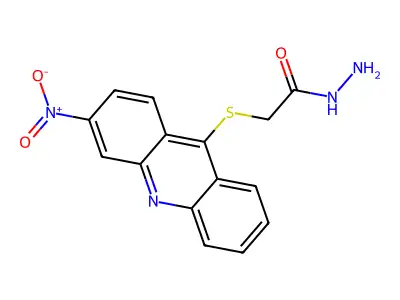 Acetic acid, ((3-nitro-9-acridinyl)thio)-, hydrazide structure