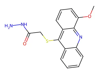 Acetic acid, ((4-methoxy-9-acridinyl)thio)-, hydrazide structure