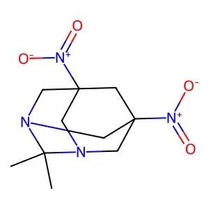 2,2-Dimethyl-5,7-dinitro-1,3-diazaadamantane structure