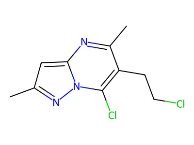 7-Chloro-6-(2-chloroethyl)-2,5-dimethylpyrazolo[1,5-a]pyrimidine structure
