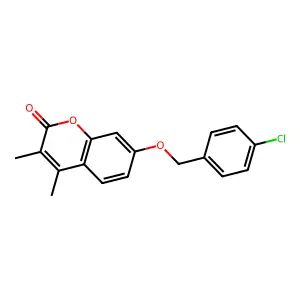 7-[(4-chlorobenzyl)oxy]-3,4-dimethyl-2H-chromen-2-one structure