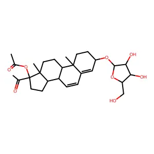 chlormadinol acetate-3-O-alpha-arabinofuranoside structure