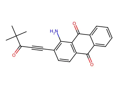 9,10-Anthracenedione, 1-amino-2-(4,4-dimethyl-3-oxo-1-pentynyl)- structure
