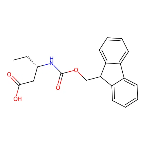 (S)-3-(9H-Fluoren-9-ylmethoxycarbonylamino)-pentanoic acid structure