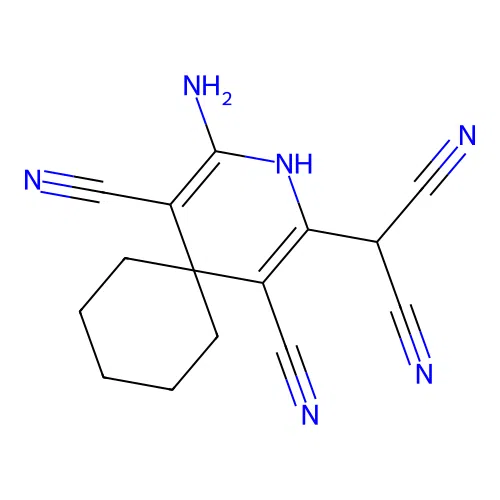 3-Azaspiro[5.5]undeca-1,4-diene-1,5-dicarbonitrile, 2-amino-4-dicyanomethyl- structure