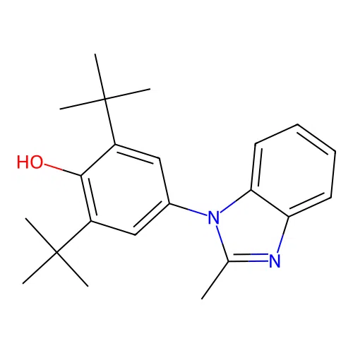 2,6-di-tert-butyl-4-(2-methyl-1H-benzimidazol-1-yl)phenol structure