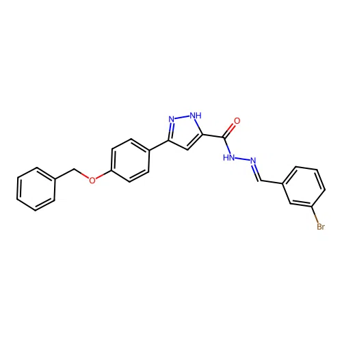 3-(4-(Benzyloxy)phenyl)-N'-(3-bromobenzylidene)-1H-pyrazole-5-carbohydrazide structure