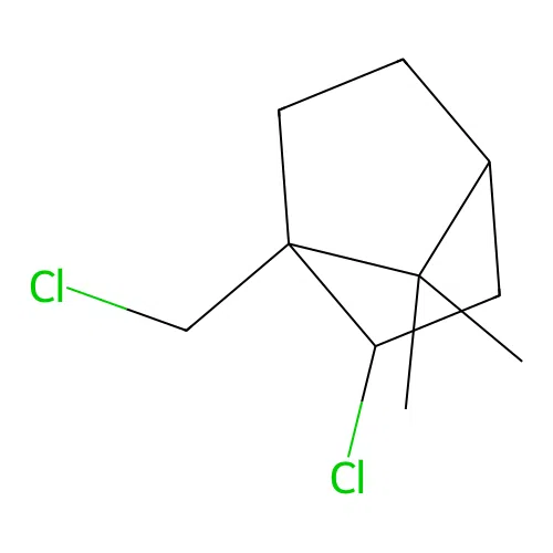 Bornane, 2,10-dichloro-, exo- structure