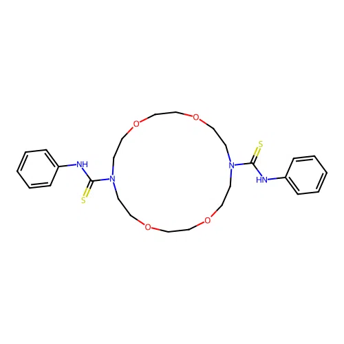 N,N'-diphenyl-1,4,10,13-tetraoxa-7,16-diazacyclooctadecane-7,16-dicarbothioamide structure