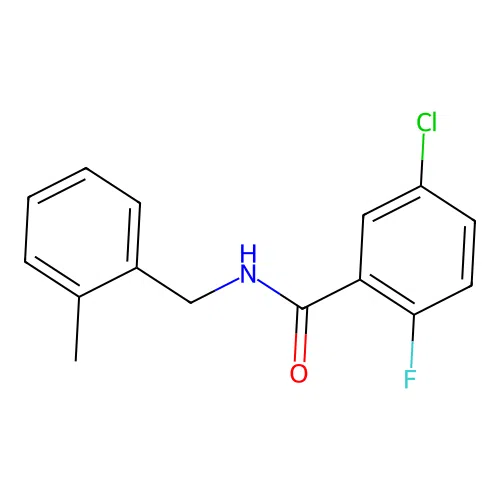5-chloro-2-fluoro-N-[(2-methylphenyl)methyl]benzamide structure