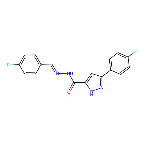 N'-(4-Fluorobenzylidene)-3-(4-fluorophenyl)-1H-pyrazole-5-carbohydrazide structure