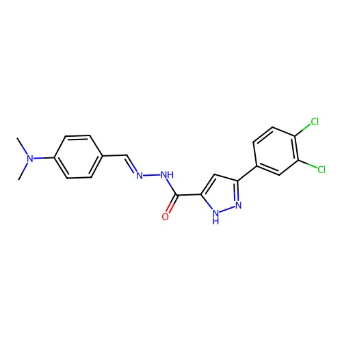 3-(3,4-dichlorophenyl)-N'-{(E)-[4-(dimethylamino)phenyl]methylidene}-1H-pyrazole-5-carbohydrazide structure