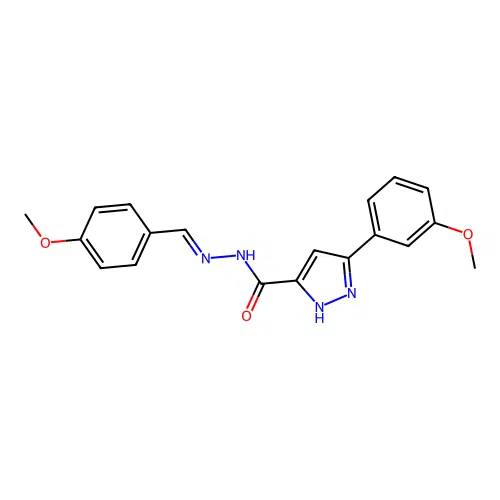 N'-(4-methoxybenzylidene)-3-(3-methoxyphenyl)-1H-pyrazole-5-carbohydrazide structure