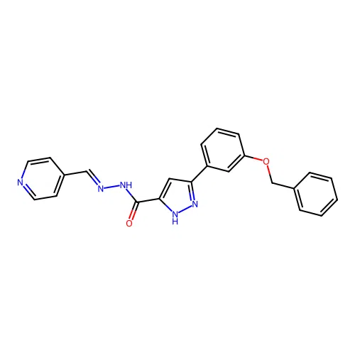 3-(3-(Benzyloxy)phenyl)-N'-(4-pyridinylmethylene)-1H-pyrazole-5-carbohydrazide structure