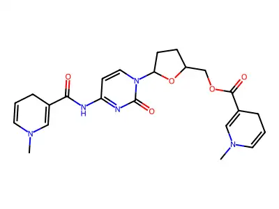 5',4N-Bis((1,4-dihydro-1-methyl-3-pyridinyl)carbonyl)-2',3'-dideoxycytosine structure