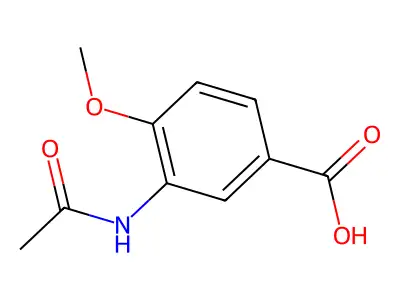 3-Acetamido-4-methoxybenzoic acid structure