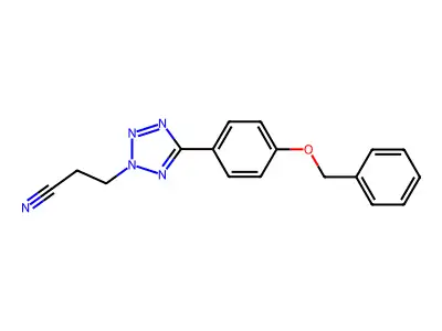 2H-Tetrazole-2-propanenitrile, 5-(4-(phenylmethoxy)phenyl)- structure