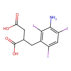 Succinic acid, 2-(3-amino-2,4,6-triiodobenzyl)- structure