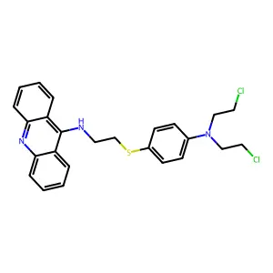 N-(2-((4-(Bis(2-chloroethyl)amino)phenyl)thio)ethyl)-9-acridinamine structure
