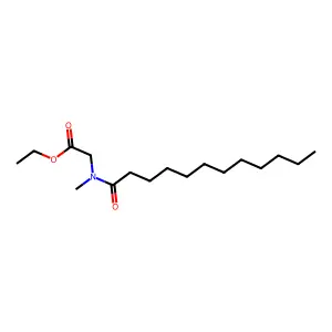 Ethyl N-methyl-N-(1-oxododecyl)aminoacetate structure