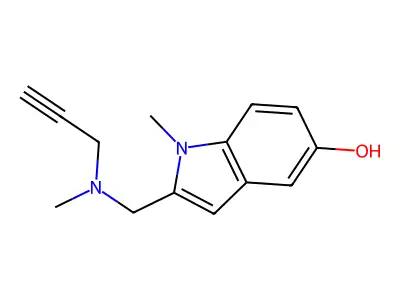 N-methyl-N-(2-propynyl)-2-(5-hydroxy-1-methylindolyl)methylamine structure