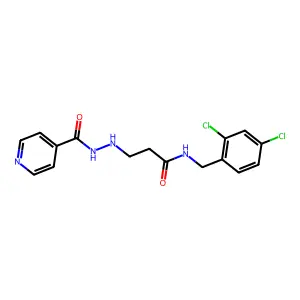 Isonicotinic acid, 2-(2-((2,4-dichlorobenzyl)carbamoyl)ethyl)hydrazide structure