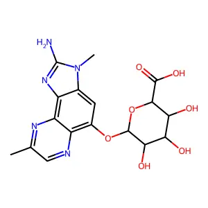 beta-D-Glucopyranosiduronic acid, 2-amino-3,8-dimethyl-3H-imidazo(4,5-f)quinoxalin-5-yl structure