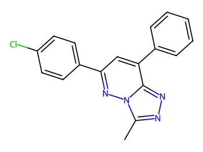 1,2,4-Triazolo(4,3-b)pyridazine, 6-(4-chlorophenyl)-3-methyl-8-phenyl- structure