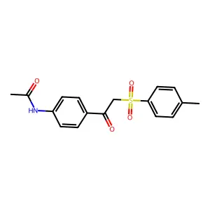 N-[4-[2-(4-methylphenyl)sulfonylacetyl]phenyl]acetamide structure