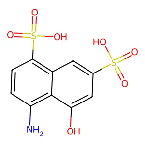 4-Amino-5-hydroxy-1,7-naphthalenedisulfonic acid structure