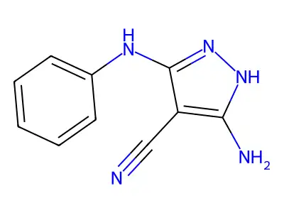 3-Amino-5-(phenylamino)-1H-pyrazole-4-carbonitrile structure