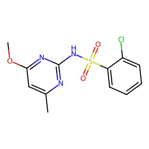 2-chloro-N-(4-methoxy-6-methylpyrimidin-2-yl)benzenesulfonamide structure