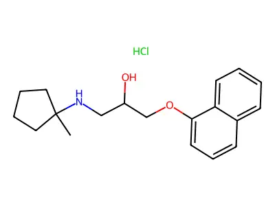2-Propanol, 1-((1-methylcyclopentyl)amino)-3-(1-naphthalenyloxy)-, hydrochloride structure