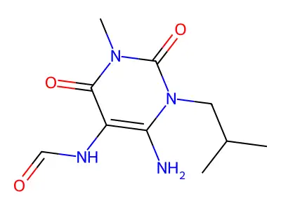 4-Amino-5-formylamino-3-isobutyl-1-methylpyrimidine-2,6-dione structure