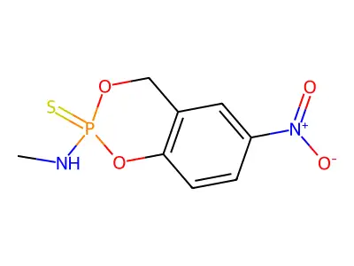 4H-1,3,2-Benzodioxaphosphorin-2-amine, N-methyl-6-nitro-, 2-sulfide structure