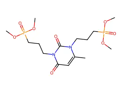 1,3-bis(3-dimethoxyphosphorylpropyl)-6-methylpyrimidine-2,4-dione structure