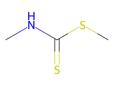 Carbamodithioic acid, methyl-, methyl ester structure