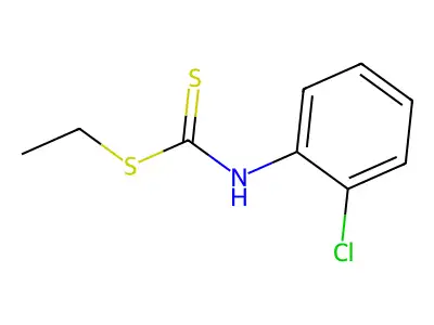 Carbanilic acid, o-chlorodithio-, ethyl ester structure