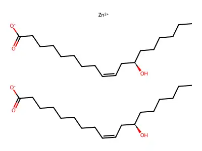 zinc;(12R)-12-hydroxyoctadec-9-enoate structure