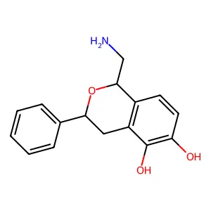 (1R,3S)-1-(Aminomethyl)-3,4-dihydro-3-phenyl-1H-2-benzopyran-5,6-diol structure