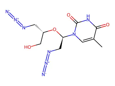 2',3'-Diazido-2',3'-dideoxy-2',3'-secothymidine structure