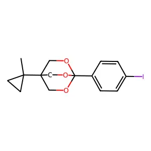 2,6,7-Trioxabicyclo(2.2.2)octane, 1-(4-iodophenyl)-4-(1-methylcyclopropyl)- structure