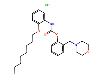 2-(4-Morpholinylmethyl)phenyl (2-(octyloxy)phenyl)carbamate monohydrochloride structure