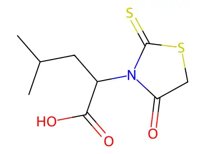4-Methyl-2-(4-oxo-2-thioxothiazolidin-3-yl)pentanoic acid structure