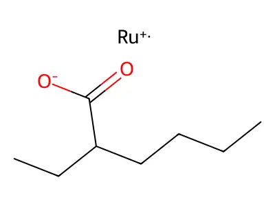Hexanoic acid, 2-ethyl-, ruthenium(3+) salt (3:1) structure