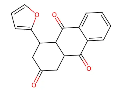 2,9,10(1H)-Anthracenetrione, 3,4,4a,9a-tetrahydro-4-(2-furanyl)- structure