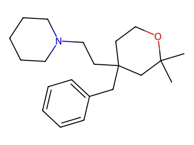 Piperidine, 1-(2-(tetrahydro-2,2-dimethyl-4-(phenylmethyl)-2H-pyran-4-yl)ethyl)- structure