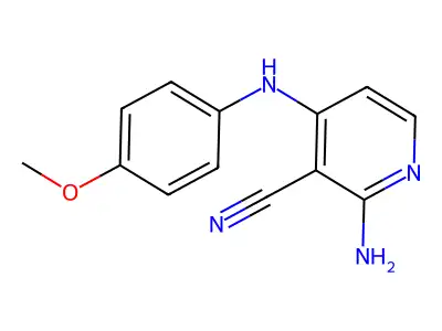 3-Pyridinecarbonitrile, 2-amino-4-((4-methoxyphenyl)amino)- structure