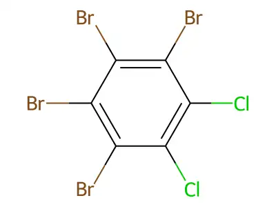 1,2,3,4-Tetrabromo-5,6-dichlorobenzene structure